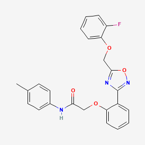 2-(2-{5-[(2-fluorophenoxy)methyl]-1,2,4-oxadiazol-3-yl}phenoxy)-N-(4-methylphenyl)acetamide