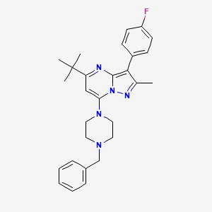 7-(4-Benzylpiperazin-1-yl)-5-tert-butyl-3-(4-fluorophenyl)-2-methylpyrazolo[1,5-a]pyrimidine