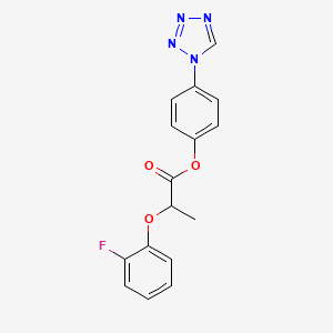 molecular formula C16H13FN4O3 B11320116 4-(1H-tetrazol-1-yl)phenyl 2-(2-fluorophenoxy)propanoate 