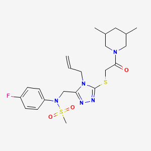 N-[(5-{[2-(3,5-Dimethylpiperidin-1-YL)-2-oxoethyl]sulfanyl}-4-(prop-2-EN-1-YL)-4H-1,2,4-triazol-3-YL)methyl]-N-(4-fluorophenyl)methanesulfonamide