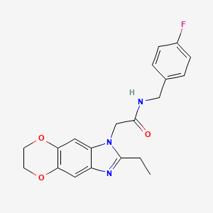 2-(2-ethyl-6,7-dihydro-1H-[1,4]dioxino[2,3-f]benzimidazol-1-yl)-N-(4-fluorobenzyl)acetamide