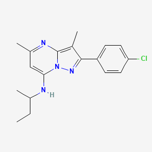 N-(butan-2-yl)-2-(4-chlorophenyl)-3,5-dimethylpyrazolo[1,5-a]pyrimidin-7-amine