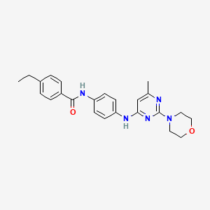 molecular formula C24H27N5O2 B11320157 4-ethyl-N-(4-((6-methyl-2-morpholinopyrimidin-4-yl)amino)phenyl)benzamide 