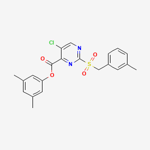 molecular formula C21H19ClN2O4S B11320167 3,5-Dimethylphenyl 5-chloro-2-[(3-methylbenzyl)sulfonyl]pyrimidine-4-carboxylate 