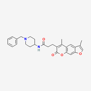 N-(1-Benzylpiperidin-4-YL)-3-{3,5-dimethyl-7-oxo-7H-furo[3,2-G]chromen-6-YL}propanamide