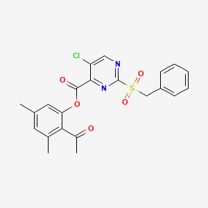 2-Acetyl-3,5-dimethylphenyl 2-(benzylsulfonyl)-5-chloropyrimidine-4-carboxylate