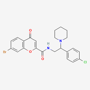 7-bromo-N-[2-(4-chlorophenyl)-2-(piperidin-1-yl)ethyl]-4-oxo-4H-chromene-2-carboxamide