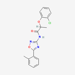 molecular formula C18H16ClN3O3 B11320280 2-(2-chlorophenoxy)-N-[5-(2-methylphenyl)-1,2,4-oxadiazol-3-yl]propanamide 