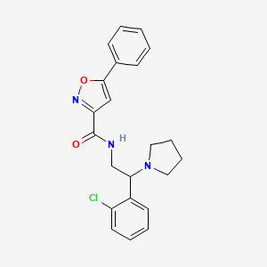 molecular formula C22H22ClN3O2 B11320364 N-[2-(2-chlorophenyl)-2-(pyrrolidin-1-yl)ethyl]-5-phenyl-1,2-oxazole-3-carboxamide 