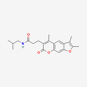 molecular formula C21H25NO4 B11320383 N-isobutyl-3-(2,3,5-trimethyl-7-oxo-7H-furo[3,2-g]chromen-6-yl)propanamide 