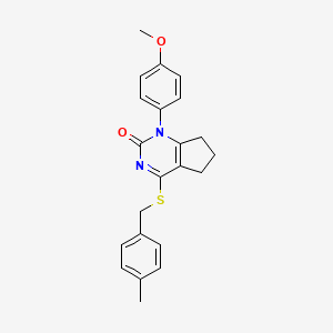 1-(4-methoxyphenyl)-4-[(4-methylbenzyl)sulfanyl]-1,5,6,7-tetrahydro-2H-cyclopenta[d]pyrimidin-2-one