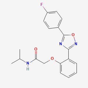 molecular formula C19H18FN3O3 B11320404 2-{2-[5-(4-fluorophenyl)-1,2,4-oxadiazol-3-yl]phenoxy}-N-(propan-2-yl)acetamide 