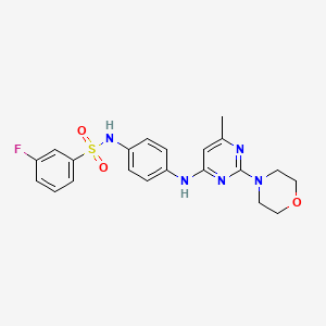 molecular formula C21H22FN5O3S B11320410 3-fluoro-N-(4-((6-methyl-2-morpholinopyrimidin-4-yl)amino)phenyl)benzenesulfonamide 