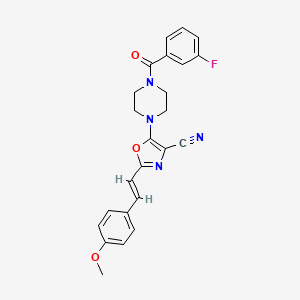 molecular formula C24H21FN4O3 B11320424 5-{4-[(3-fluorophenyl)carbonyl]piperazin-1-yl}-2-[(E)-2-(4-methoxyphenyl)ethenyl]-1,3-oxazole-4-carbonitrile 