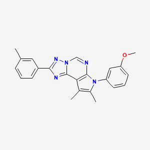 molecular formula C23H21N5O B11320437 3-[8,9-Dimethyl-2-(3-methylphenyl)-7H-pyrrolo[3,2-E][1,2,4]triazolo[1,5-C]pyrimidin-7-YL]phenyl methyl ether 