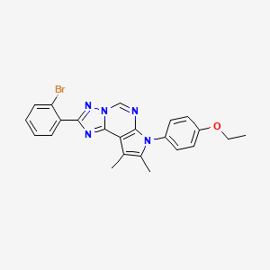 molecular formula C23H20BrN5O B11320447 2-(2-bromophenyl)-7-(4-ethoxyphenyl)-8,9-dimethyl-7H-pyrrolo[3,2-e][1,2,4]triazolo[1,5-c]pyrimidine 