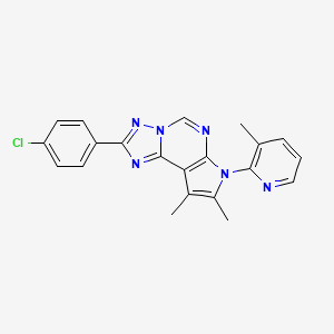 2-(4-Chlorophenyl)-8,9-dimethyl-7-(3-methyl-2-pyridyl)-7H-pyrrolo[3,2-E][1,2,4]triazolo[1,5-C]pyrimidine