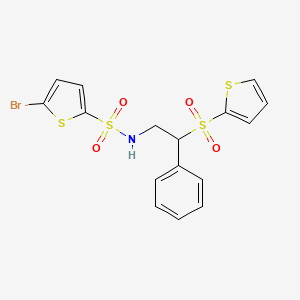 molecular formula C16H14BrNO4S4 B11320457 5-bromo-N-[2-phenyl-2-(2-thienylsulfonyl)ethyl]-2-thiophenesulfonamide 