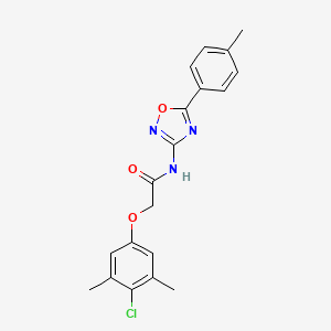 2-(4-chloro-3,5-dimethylphenoxy)-N-[5-(4-methylphenyl)-1,2,4-oxadiazol-3-yl]acetamide