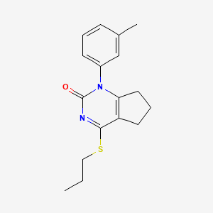 1-(3-methylphenyl)-4-(propylsulfanyl)-1,5,6,7-tetrahydro-2H-cyclopenta[d]pyrimidin-2-one