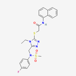 molecular formula C24H24FN5O3S2 B11320490 2-[(4-ethyl-5-{[(4-fluorophenyl)(methylsulfonyl)amino]methyl}-4H-1,2,4-triazol-3-yl)sulfanyl]-N-(naphthalen-1-yl)acetamide 