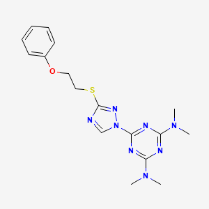 N,N,N',N'-tetramethyl-6-{3-[(2-phenoxyethyl)sulfanyl]-1H-1,2,4-triazol-1-yl}-1,3,5-triazine-2,4-diamine