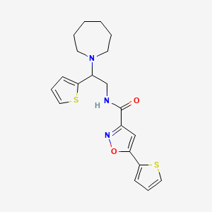 N-[2-(azepan-1-yl)-2-(thiophen-2-yl)ethyl]-5-(thiophen-2-yl)-1,2-oxazole-3-carboxamide