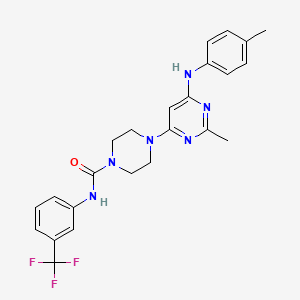 4-{2-methyl-6-[(4-methylphenyl)amino]pyrimidin-4-yl}-N-[3-(trifluoromethyl)phenyl]piperazine-1-carboxamide