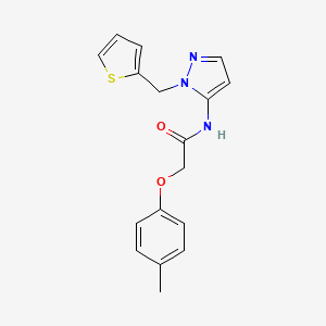 2-(4-methylphenoxy)-N-[1-(thiophen-2-ylmethyl)-1H-pyrazol-5-yl]acetamide