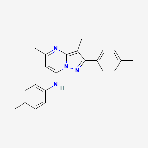 molecular formula C22H22N4 B11320553 3,5-dimethyl-N,2-bis(4-methylphenyl)pyrazolo[1,5-a]pyrimidin-7-amine 