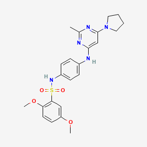 2,5-dimethoxy-N-(4-((2-methyl-6-(pyrrolidin-1-yl)pyrimidin-4-yl)amino)phenyl)benzenesulfonamide