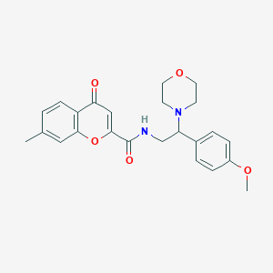 molecular formula C24H26N2O5 B11320569 N-[2-(4-methoxyphenyl)-2-(morpholin-4-yl)ethyl]-7-methyl-4-oxo-4H-chromene-2-carboxamide 