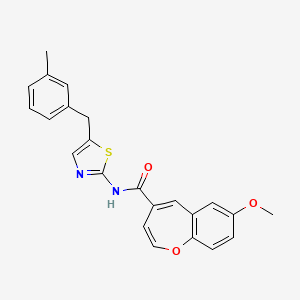 molecular formula C23H20N2O3S B11320620 7-methoxy-N-[5-(3-methylbenzyl)-1,3-thiazol-2-yl]-1-benzoxepine-4-carboxamide 