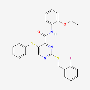 N-(2-ethoxyphenyl)-2-[(2-fluorobenzyl)sulfanyl]-5-(phenylsulfanyl)pyrimidine-4-carboxamide