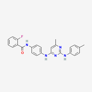 2-fluoro-N-[4-({6-methyl-2-[(4-methylphenyl)amino]pyrimidin-4-yl}amino)phenyl]benzamide