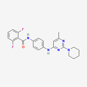 molecular formula C23H23F2N5O B11320685 2,6-Difluoro-N-(4-{[6-methyl-2-(piperidin-1-YL)pyrimidin-4-YL]amino}phenyl)benzamide 