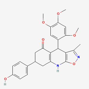 7-(4-Hydroxyphenyl)-3-methyl-4-(2,4,5-trimethoxyphenyl)-4,6,7,8-tetrahydro[1,2]oxazolo[5,4-b]quinolin-5-ol