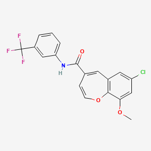 molecular formula C19H13ClF3NO3 B11320701 7-chloro-9-methoxy-N-[3-(trifluoromethyl)phenyl]-1-benzoxepine-4-carboxamide 