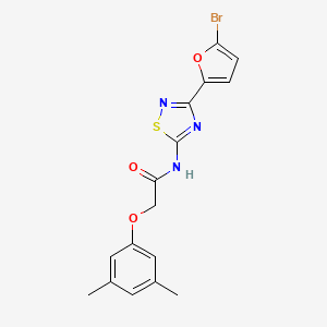 molecular formula C16H14BrN3O3S B11320704 N-[3-(5-bromofuran-2-yl)-1,2,4-thiadiazol-5-yl]-2-(3,5-dimethylphenoxy)acetamide 