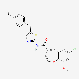 molecular formula C24H21ClN2O3S B11320707 7-chloro-N-[5-(4-ethylbenzyl)-1,3-thiazol-2-yl]-9-methoxy-1-benzoxepine-4-carboxamide 