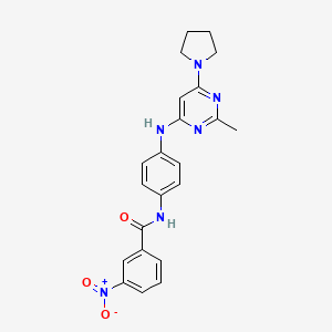 molecular formula C22H22N6O3 B11320746 N-(4-{[2-Methyl-6-(pyrrolidin-1-YL)pyrimidin-4-YL]amino}phenyl)-3-nitrobenzamide 