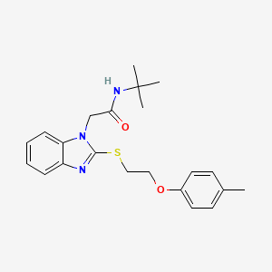 N-tert-butyl-2-(2-{[2-(4-methylphenoxy)ethyl]sulfanyl}-1H-benzimidazol-1-yl)acetamide