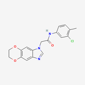 molecular formula C18H16ClN3O3 B11320763 N-(3-chloro-4-methylphenyl)-2-(6,7-dihydro-1H-[1,4]dioxino[2,3-f]benzimidazol-1-yl)acetamide 