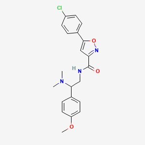 molecular formula C21H22ClN3O3 B11320806 5-(4-chlorophenyl)-N-[2-(dimethylamino)-2-(4-methoxyphenyl)ethyl]-1,2-oxazole-3-carboxamide 