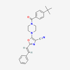 molecular formula C27H28N4O2 B11320868 5-{4-[(4-tert-butylphenyl)carbonyl]piperazin-1-yl}-2-[(E)-2-phenylethenyl]-1,3-oxazole-4-carbonitrile 