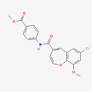 molecular formula C20H16ClNO5 B11320886 Methyl 4-{[(7-chloro-9-methoxy-1-benzoxepin-4-yl)carbonyl]amino}benzoate 