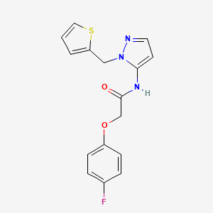 2-(4-fluorophenoxy)-N-[1-(thiophen-2-ylmethyl)-1H-pyrazol-5-yl]acetamide