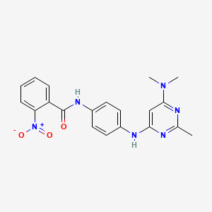 molecular formula C20H20N6O3 B11320916 N-(4-{[6-(dimethylamino)-2-methylpyrimidin-4-yl]amino}phenyl)-2-nitrobenzamide 