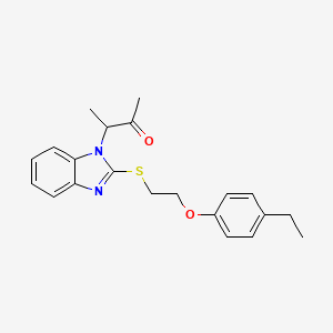 3-(2-{[2-(4-ethylphenoxy)ethyl]sulfanyl}-1H-benzimidazol-1-yl)butan-2-one