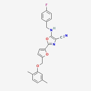 2-{5-[(2,5-Dimethylphenoxy)methyl]furan-2-yl}-5-[(4-fluorobenzyl)amino]-1,3-oxazole-4-carbonitrile